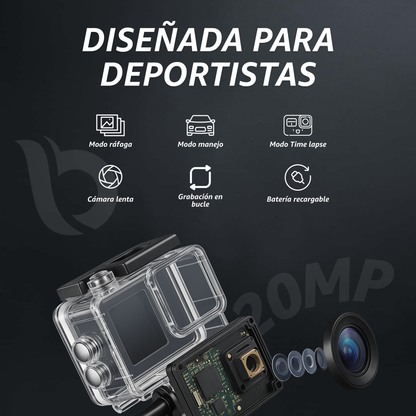 CÁMARA DEPORTIVA + GAFAS CON PARLANTE BLUETOOTH®