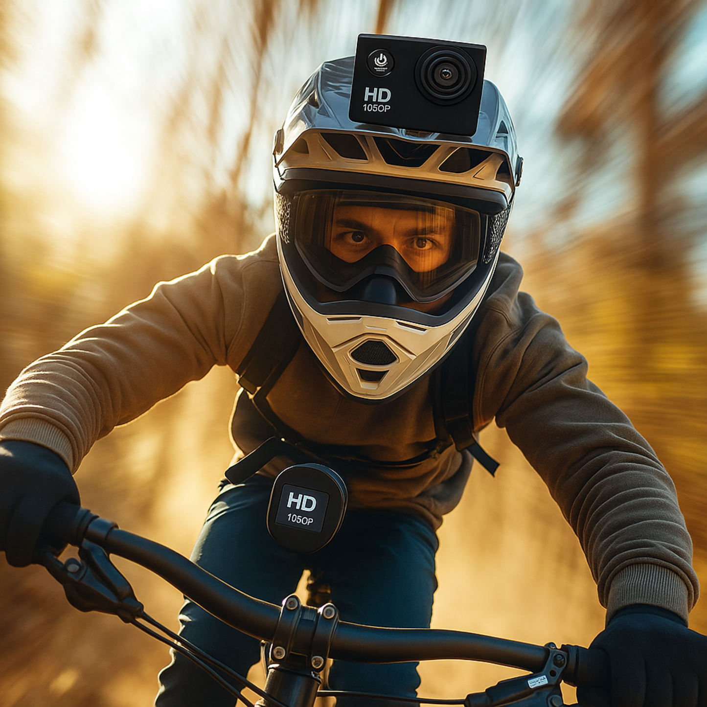 CÁMARA DEPORTIVA + GAFAS CON PARLANTE BLUETOOTH®