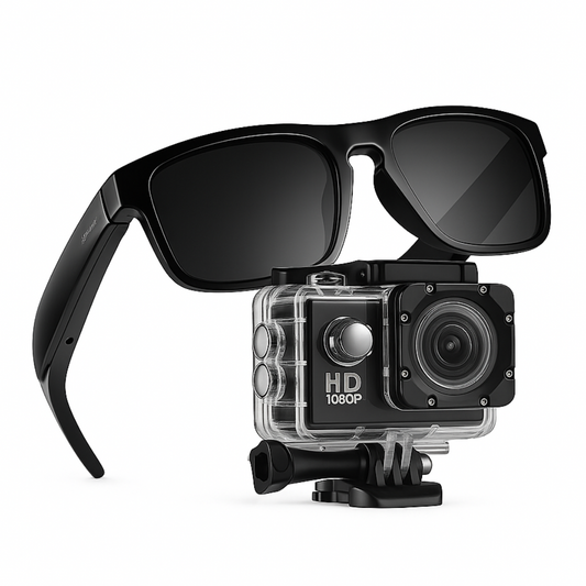 CÁMARA DEPORTIVA + GAFAS CON PARLANTE BLUETOOTH®